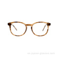 Aprobación CE Fashionable Stripe Tortoise Acetate Round Games Frames